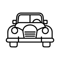 vintage car icon, national retro day line art, retro icon  - simple black line art icon of vintage car , for national retro day celebrations. retro vector art.
