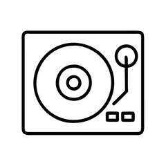 vinyl record player icon, national retro day line art, retro icon  - simple black line art icon of vinyl record player , for national retro day celebrations. retro vector art.