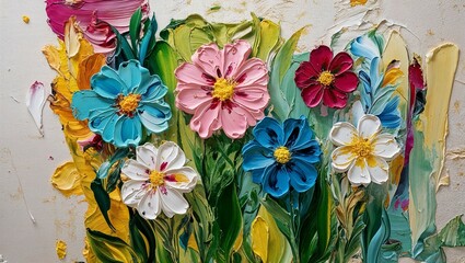 Pink and purple daisies bloom beautifully in a summer garden