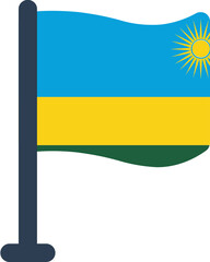 Rwanda Flag Rounded
