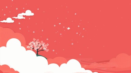 Fototapeta premium New Year's theme against a red background