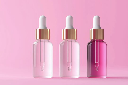 Blank Serum cosmetic oil dropper bottle mockup skincare facial fluid pipette bottle front view	
