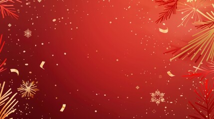 New Year's theme against a red background
