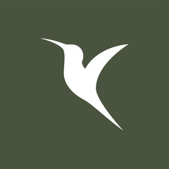 flying hummingbird logo template