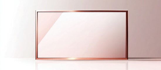 Obraz premium Slim rose gold frame with slight bevel, modern look, isolated on transparent background,