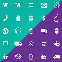 Icons for web and mobile applications set vector illustration.