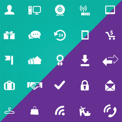 Icons for web and mobile applications set vector illustration.