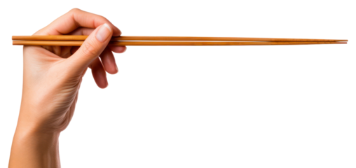 PNG Chopsticks holding finger match.