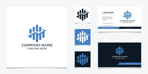 Fototapeta premium creative diagram financial accounting logo design, business card vector template