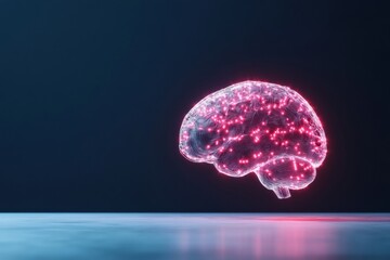 Futuristic Visualization of a Digital Brain with Light Trails on Dark Background