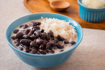 Black bean and sweet sticky rice in coconut milk, Thai dessert .