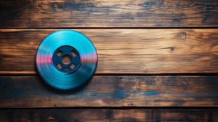 Cd dvd cover album design template mockup on wood background for musician