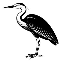 Fototapeta premium Heron bird vector: generative AI line art design for professional and creative projects.