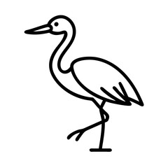 Obraz premium Heron bird vector: generative AI line art design for professional and creative projects.