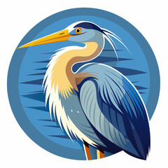 Fototapeta premium Heron bird vector: generative AI line art design for professional and creative projects.