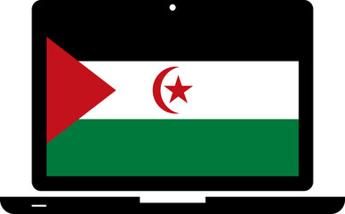 Sahrawi Arab Democratic Republic Flag in Laptop