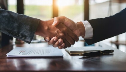 The handshake: a timeless business custom.  
