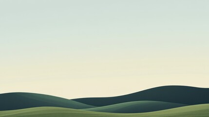 Rolling Green Hills Under a Pale Sky