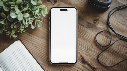 Modern 3D Smartphone Mockup Design with White Screen for Branding