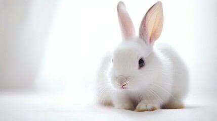 Obraz premium Pure White Delight: A Rabbit on a Pristine White Background