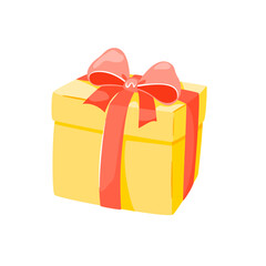 Christmas gift box with ribbon