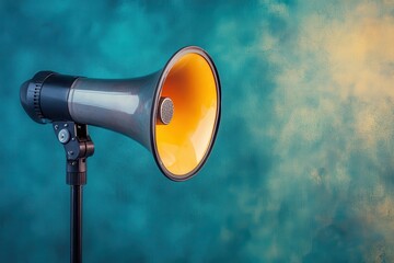 Isolated Megaphone with Dramatic Lighting and Backdrop