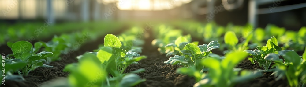 Aufkleber A hightech farming environment where a farmer uses AI applications to monitor soil and crop health, control automation, and improve plantation output through datadriven decisions