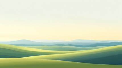Serene Rolling Hills Under a Pale Sky