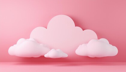 Valentine Background with 3d cloud
