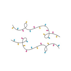 Colorful lights string isolated on transparent background.