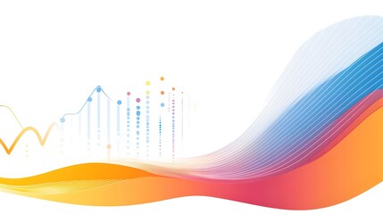 Fototapeta premium A vector banner design with a colorful gradient on a white background, featuring a gradient color transition from red to blue