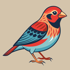 Obraz premium Finch bird AI vector and line art design for creative digital projects, downloads, and prints.