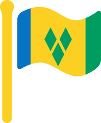 Saint Vincent & The Grenadines Flag free flown Rounded icon