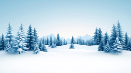 Obraz premium Serene winter landscape with snow-covered trees