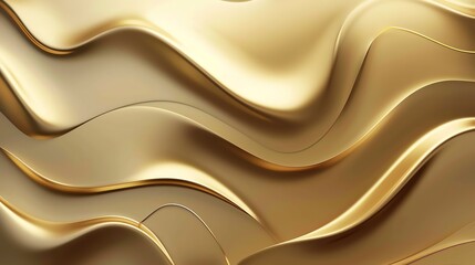 Fototapeta premium Abstract background with golden wavy lines.