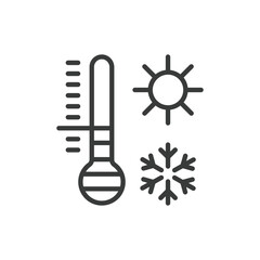 Smart farming temperature icon in line design. Temperature, smart, farming, climate, agriculture, heat, sensor on white background vector. Smart farming temperature editable stroke icon