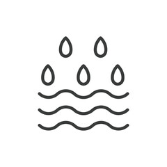 Obraz premium Farming water icon in line design. Water, smart, farming, irrigation, agriculture, crops, river on white background vector. Farming water editable stroke icon
