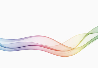 Obraz premium Flow of wavy lines in rainbow colors. Abstract transparent wave background.