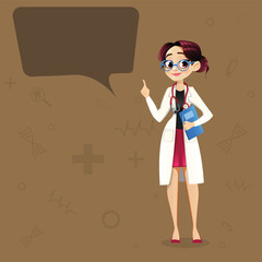 Doctor Girls standing poses vector Background