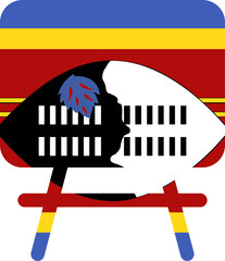 Swaziland Flag On White Board