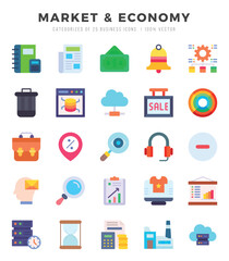 Market & Economy icon pack for your website. mobile. presentation. and logo design.