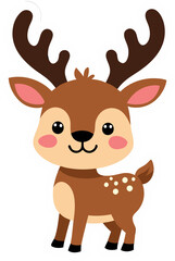 Fototapeta premium cartoon christmas deer vector