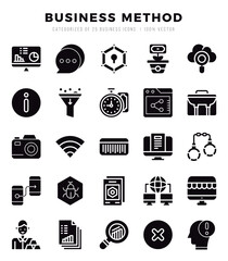 Business Method icons set for website and mobile site and apps.