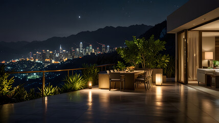 beautiful city view from a luxurious villa