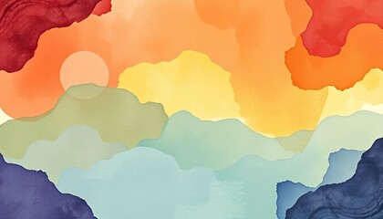 Certificate background with rich watercolor layers and elegant hand-drawn elements, certificate desain, certificate border