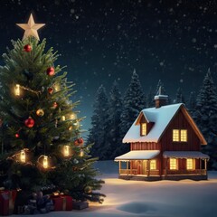 Naklejka premium Christmas in the city