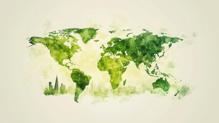 A green world map illustrates the importance of sustainable finance in various regions.