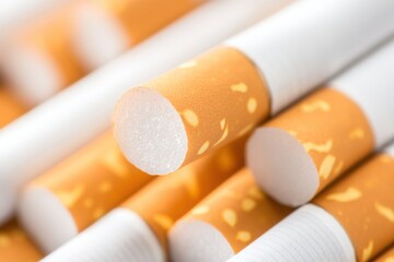 Close-up of Cigarette with Soft Paper Texture