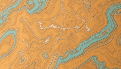 Abstract Swirling Orange and Teal Pattern Design