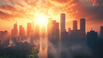 Fototapeta premium Carbon neutrality strategies for emissions reduction and corporate responsibility 
